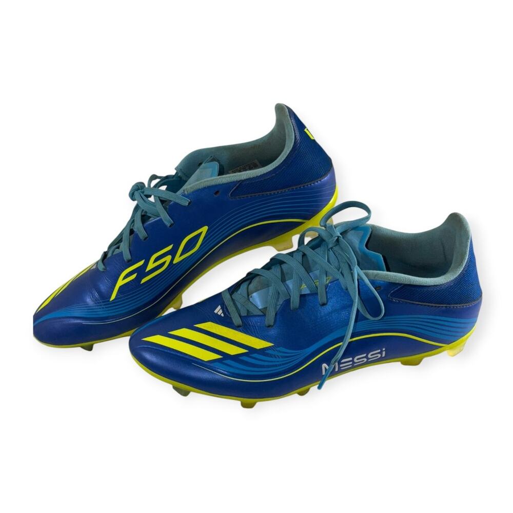 Adidas F50 Messi League FG Soccer Cleats,Blue/Yell, Mens 8